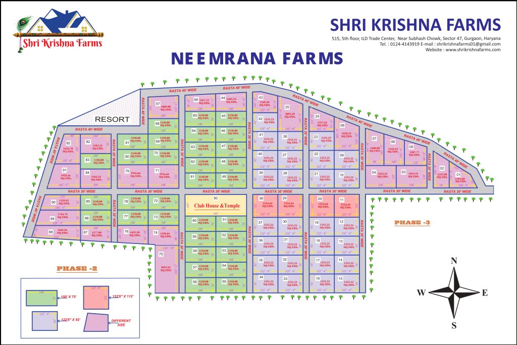 Neemrana Farms house is situated in Ricco Ghiloth Industrial Area, Rajasthan.